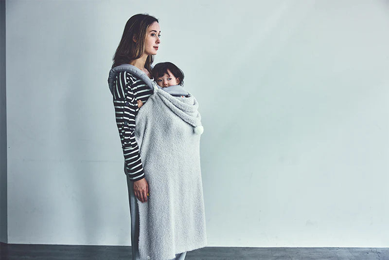 Organic hooded blanket 2 ice grey灰色多用途多功能嬰兒毯