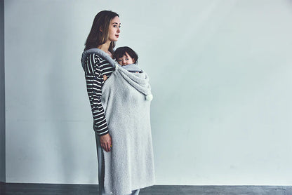 Organic hooded blanket 2 ice grey灰色多用途多功能嬰兒毯