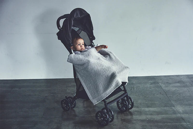 Organic hooded blanket 2 ice grey灰色多用途多功能嬰兒毯