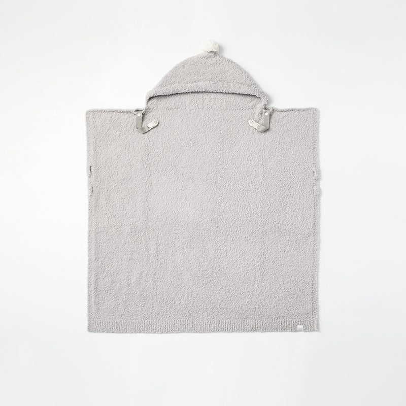 Organic hooded blanket 2 ice grey灰色多用途多功能嬰兒毯