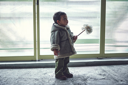 alto mouton greige成長型設計羊毛皮外套1.5～4y