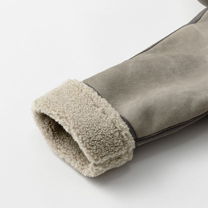 alto mouton greige成長型設計羊毛皮外套1.5～4y