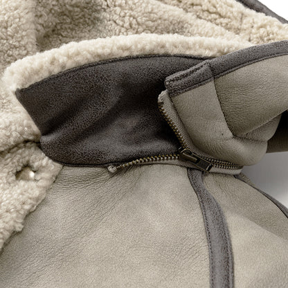 alto mouton greige成長型設計羊毛皮外套1.5～4y