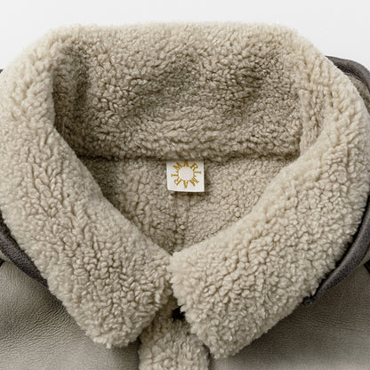 alto mouton greige成長型設計羊毛皮外套1.5～4y