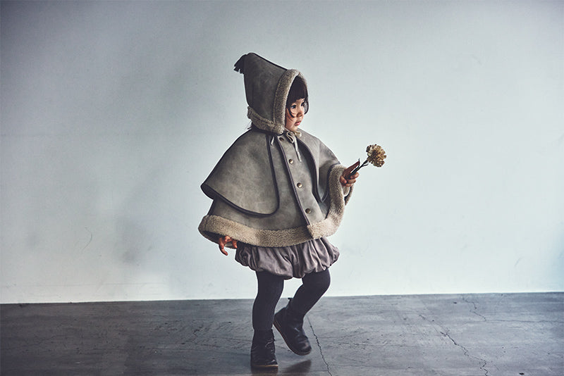 sonnet mouton greige一衣三用！新生兒至學步的羊毛皮斗篷/外套/蓋毯