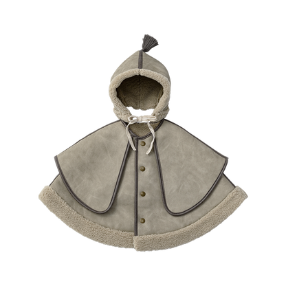 sonnet mouton greige一衣三用！新生兒至學步的羊毛皮斗篷/外套/蓋毯