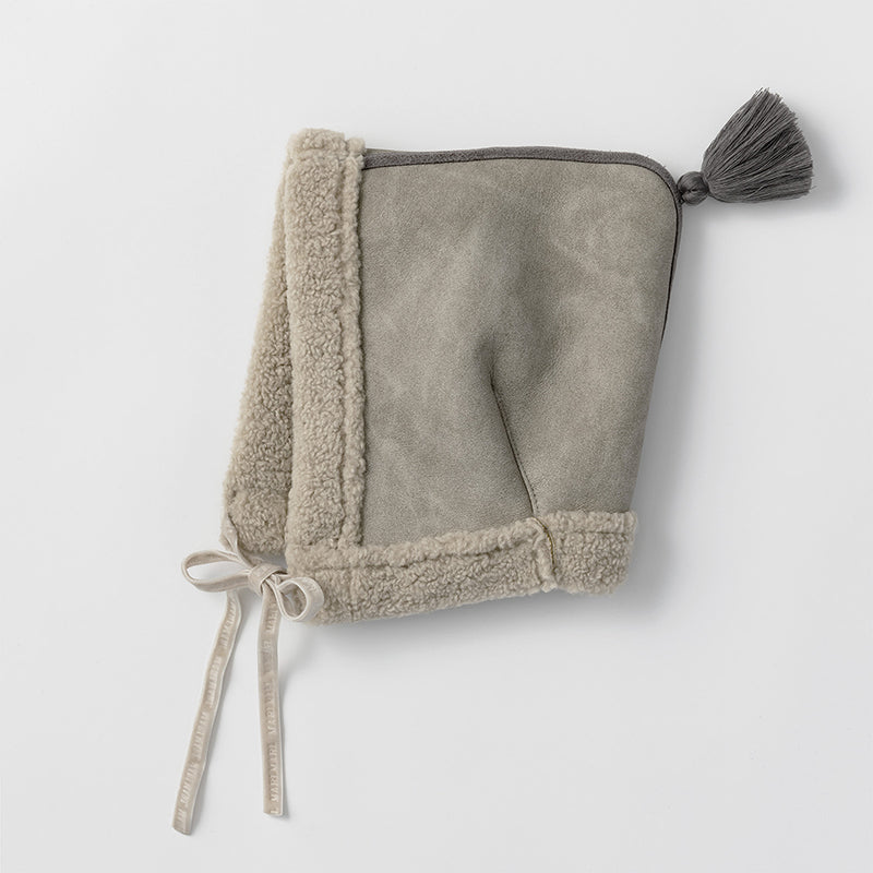 sonnet mouton greige一衣三用！新生兒至學步的羊毛皮斗篷/外套/蓋毯