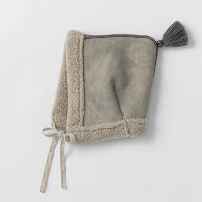 sonnet mouton greige一衣三用！新生兒至學步的羊毛皮斗篷/外套/蓋毯