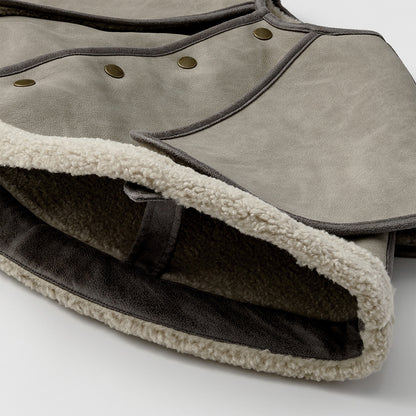 sonnet mouton greige一衣三用！新生兒至學步的羊毛皮斗篷/外套/蓋毯