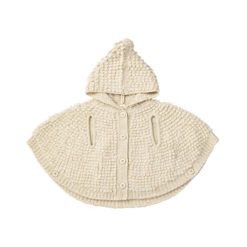 polka 1 ecru斗篷針織外套嬰兒至3歲