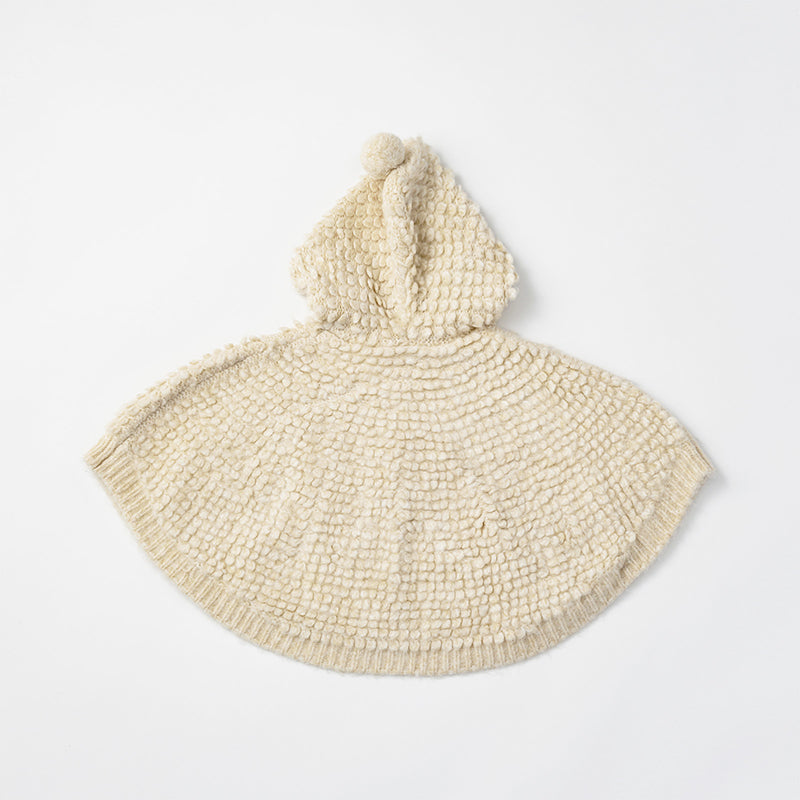 polka 1 ecru斗篷針織外套嬰兒至3歲