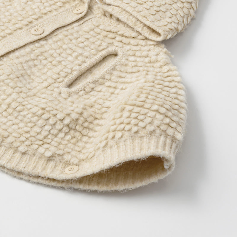 polka 1 ecru斗篷針織外套嬰兒至3歲