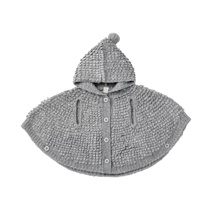polka 2 light grey針織斗篷外套0-3歲