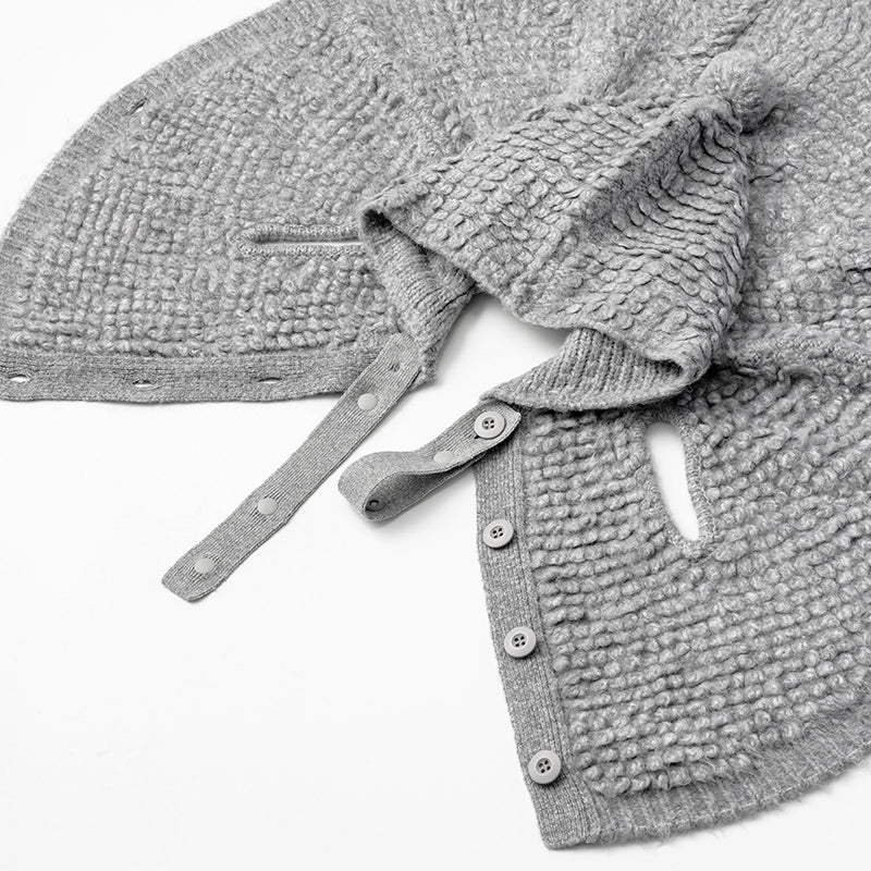 polka 2 light grey針織斗篷外套0-3歲