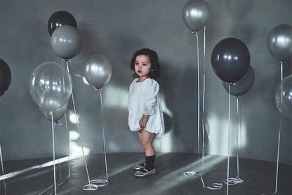 pompadour rompers 4 leaf white白色連體褲包屁衣