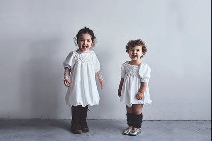 pompadour rompers 4 leaf white白色連體褲包屁衣