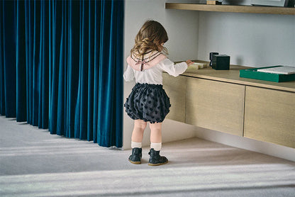 bloomers圓形黑色燈籠褲pompom black男女寶適用0～3歲