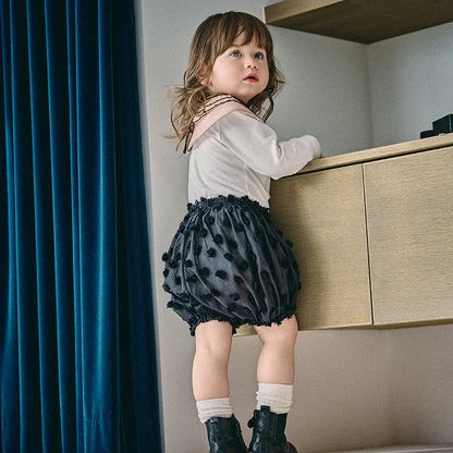 bloomers圓形黑色燈籠褲pompom black男女寶適用0～3歲