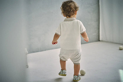 knit polo rompers短袖針織連身衣三色