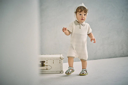 knit polo rompers短袖針織連身衣三色