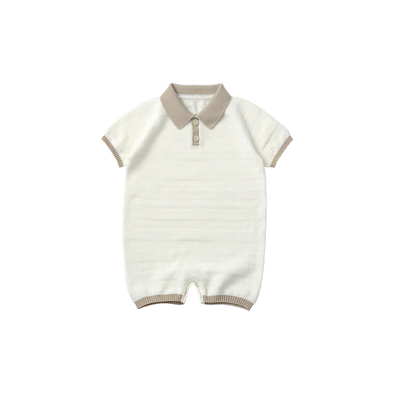 knit polo rompers短袖針織連身衣三色
