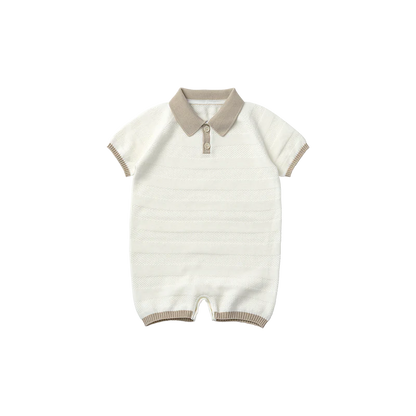 knit polo rompers短袖針織連身衣三色