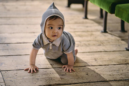 knit polo rompers短袖針織連身衣三色