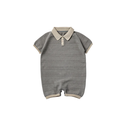 knit polo rompers短袖針織連身衣三色