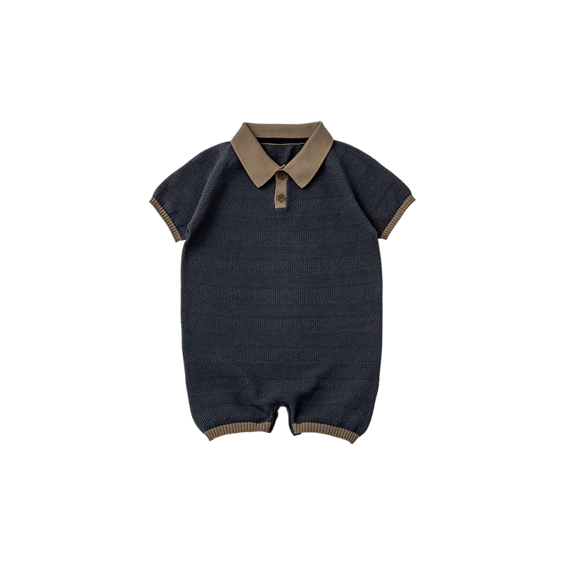 knit polo rompers短袖針織連身衣三色