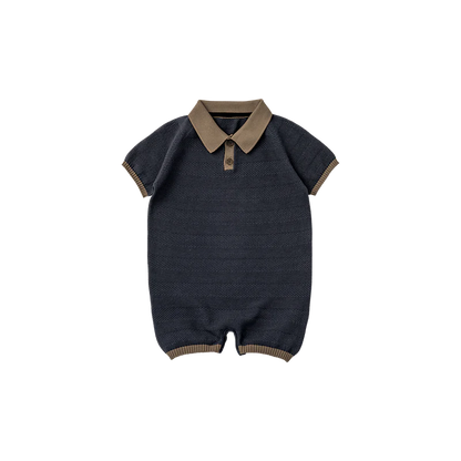 knit polo rompers短袖針織連身衣三色