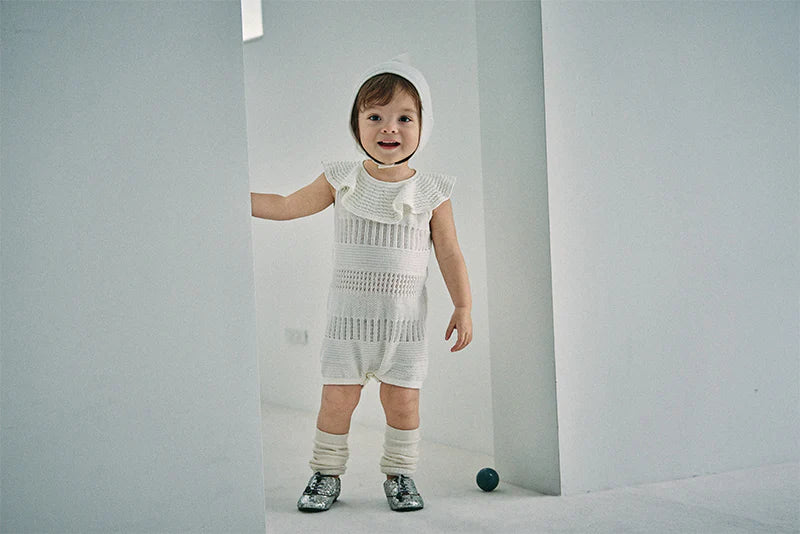 knit frill rompers 無縫針織荷葉邊連體衣三色