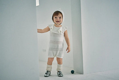 knit frill rompers 無縫針織荷葉邊連體衣三色