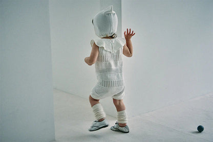 knit frill rompers 無縫針織荷葉邊連體衣三色