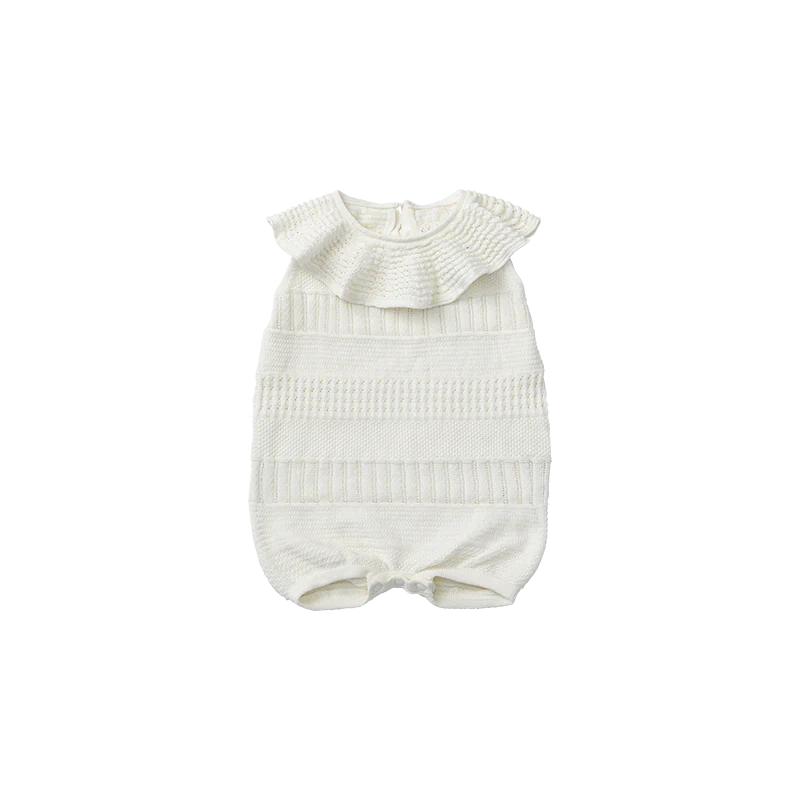 knit frill rompers 無縫針織荷葉邊連體衣三色