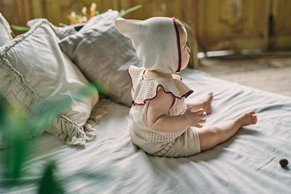 knit frill rompers 無縫針織荷葉邊連體衣三色