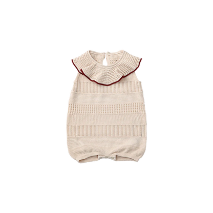 knit frill rompers 無縫針織荷葉邊連體衣三色
