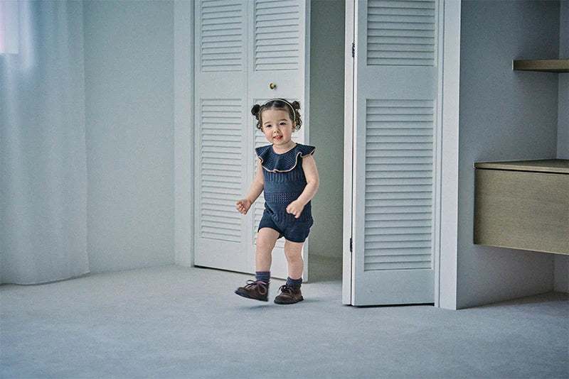 knit frill rompers 無縫針織荷葉邊連體衣三色