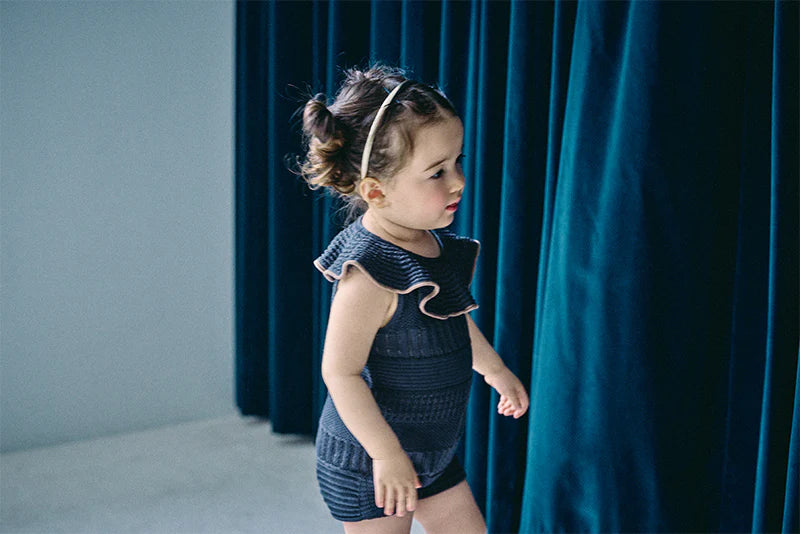 knit frill rompers 無縫針織荷葉邊連體衣三色