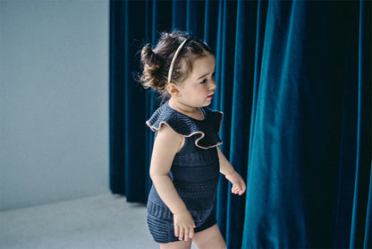 knit frill rompers 無縫針織荷葉邊連體衣三色