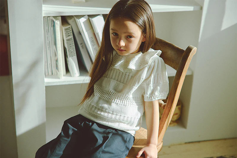 knit frill blouses無縫針織荷葉邊上衣三色