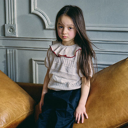 knit frill blouses無縫針織荷葉邊上衣三色