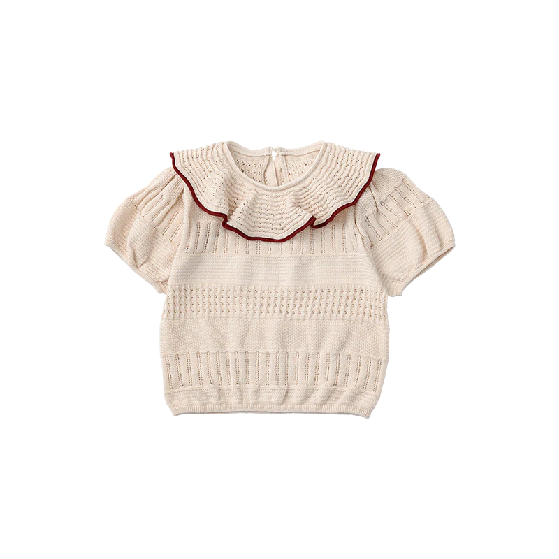 knit frill blouses無縫針織荷葉邊上衣三色