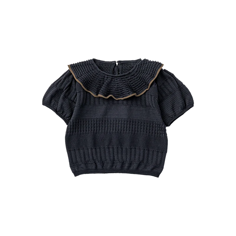 knit frill blouses無縫針織荷葉邊上衣三色