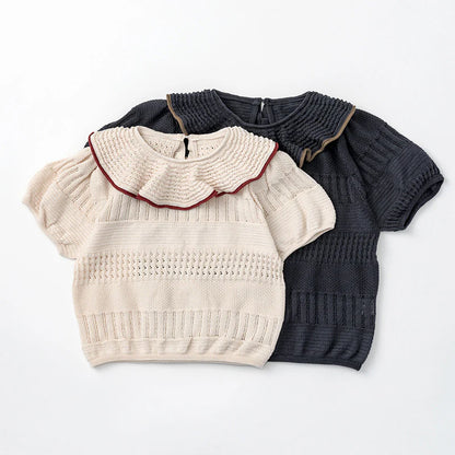 knit frill blouses無縫針織荷葉邊上衣三色