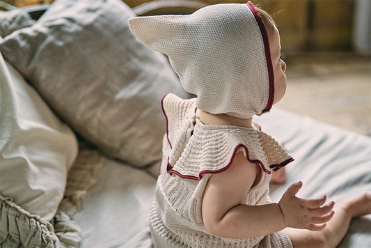 knit hat bonnet mini beni無縫編織超細棉紗針織帽