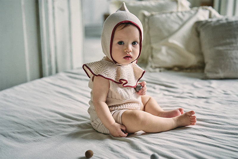 knit hat bonnet mini beni無縫編織超細棉紗針織帽