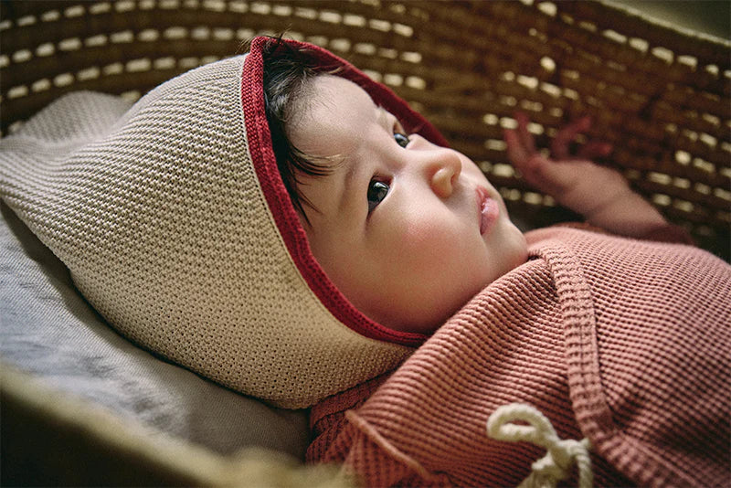 knit hat bonnet mini beni無縫編織超細棉紗針織帽