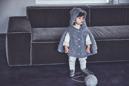 polka 2 light grey針織斗篷外套0-3歲