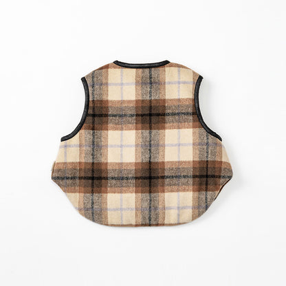 【2025AW】halb check × black雙面背心毛絨外套vest