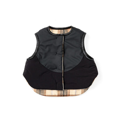 【2025AW】halb check × black雙面背心毛絨外套vest
